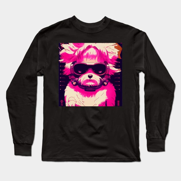 Shi Tzu as a 80's anime Long Sleeve T-Shirt by Studiowatermars